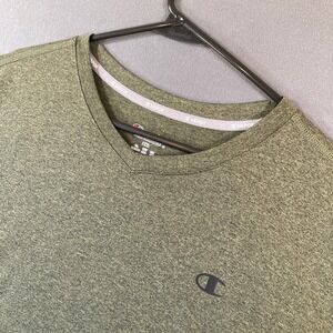 Champion Mens 2XL Performance Vapor V-Neck T-Shirt Green Heather Active T0770